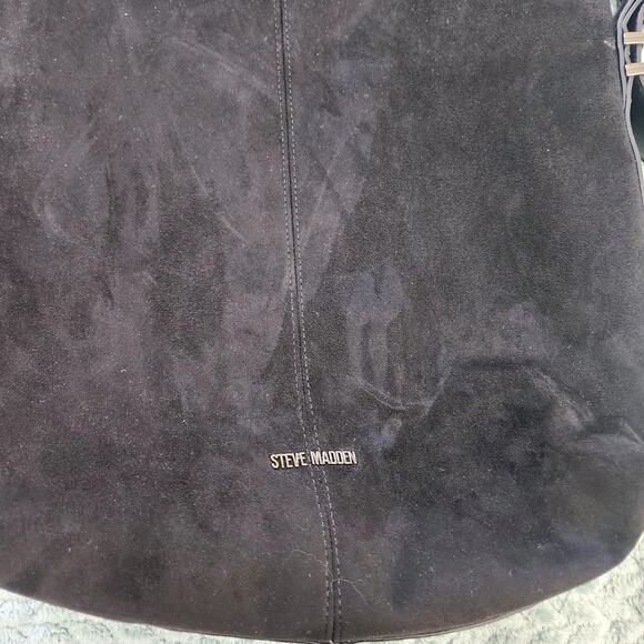 STEVE MADDEN Black Leather Shoulder Bag Purse - Picture 3 of 10